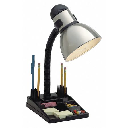 Satco Goose Neck Desk Lamp Steel Black Finish Organization Tray Bl SF76-356
