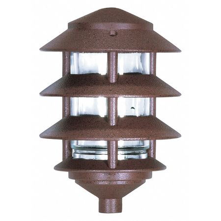 NUVO Pagoda Garden Fixture - Small Hood - 1-Light - 3 Louver - Old Bronze Finish SF76-633