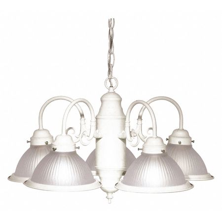 NUVO LIGHTING Fixture, Chandelier, 60W, A19, Medium Base, 120V, Textured White SF76/693