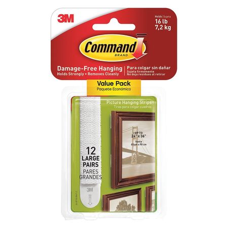 Command Picture Hanging Strips, Large, PK24 17206