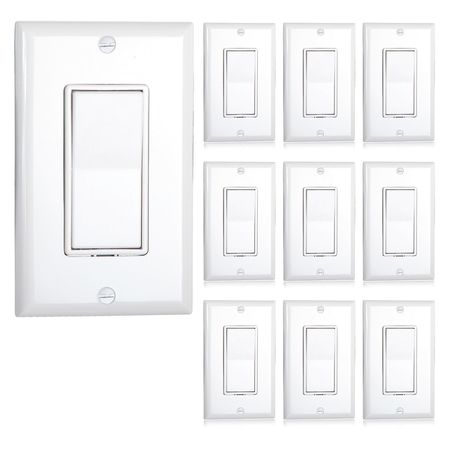 Maxxima 3 Way Decorative Wall Switch On/Of Wall Plates, Number of Gangs: 1 White MEW-S1003W-10