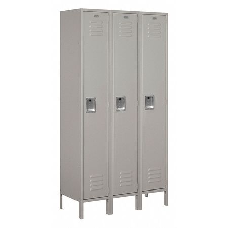 SALSBURY INDUSTRIES Wardrobe Locker, 45Wx78Hx15"D, 1Tier, Gray 51365GY-U