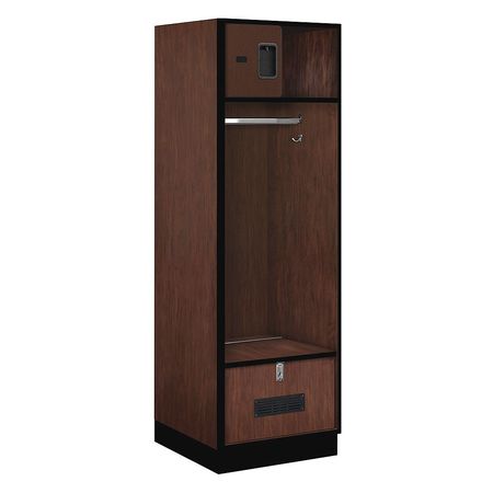 SALSBURY INDUSTRIES Open Access Locker, 24Wx76Hx24"D, Mahogany 30024MAH