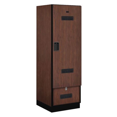 SALSBURY INDUSTRIES Gear Locker, 24Wx76Hx24"D, Mahogany 30074MAH