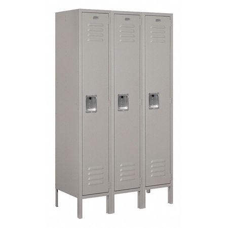 SALSBURY INDUSTRIES Wardrobe Locker, 36Wx78Hx15"D, 1Tier, Gray 61355GY-U