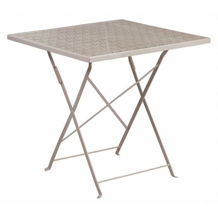 Flash Furniture 28" Square Light Gray Steel Folding Patio Table CO-1-SIL-GG
