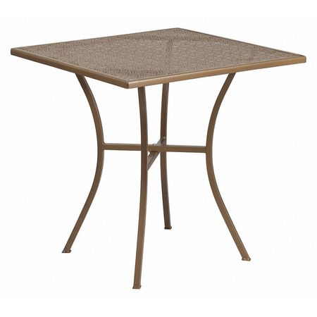 Flash Furniture Oia Commercial Grade 28" Square Gold Indoor-Outdoor Steel Patio Table CO-5-GD-GG