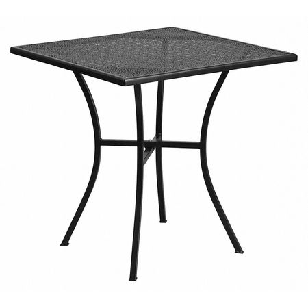 FLASH FURNITURE Oia Commercial Grade 28" Square Black Indoor-Outdoor Steel Patio Table CO-5-BK-GG