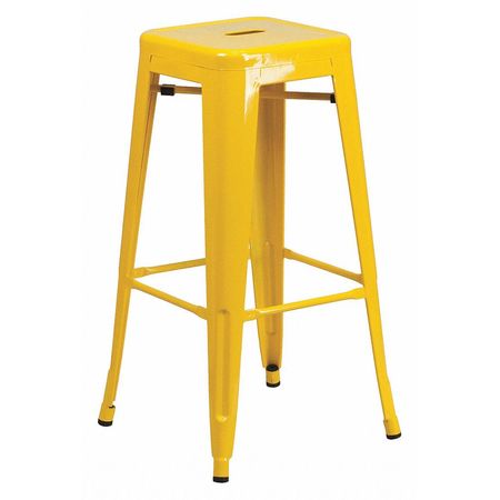 FLASH FURNITURE 30" High No Back Yellow Metal Barstool Square Seat CH-31320-30-YL-GG