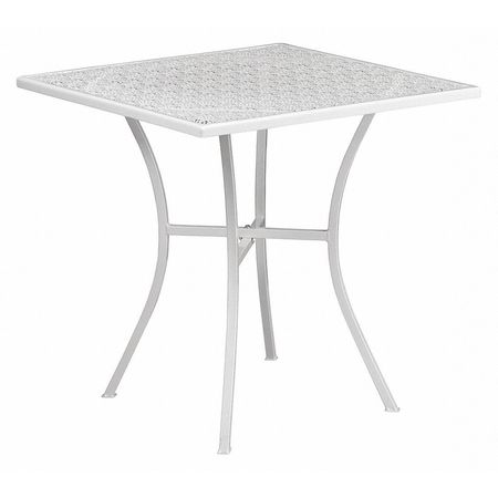 FLASH FURNITURE 28" Square White Steel Patio Table - Event Table CO-5-WH-GG