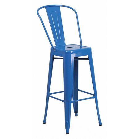 FLASH FURNITURE 30" High Blue Metal Indoor-Outdoor Barstool CH-31320-30GB-BL-GG