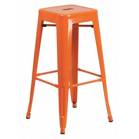 Flash Furniture 30" High No Back Orange Metal Barstool Square Seat CH-31320-30-OR-GG