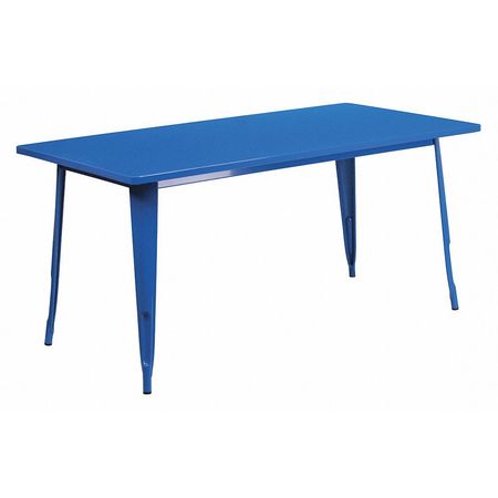 Flash Furniture Rectangle 31.5" W, 63" L, 29.5" H, Metal Top, Blue ET-CT005-BL-GG