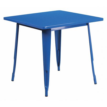 Flash Furniture Square 31.5" W, 31.5" L, 29.5" H, Metal Top, Blue ET-CT002-1-BL-GG
