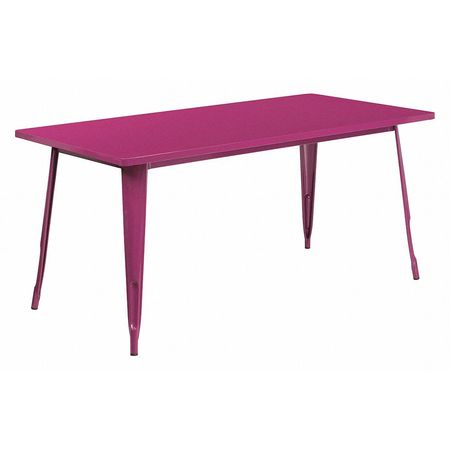 Flash Furniture Rectangle 31.5" W, 63" L, 29.5" H, Metal Top, Purple ET-CT005-PUR-GG