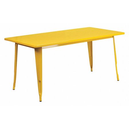 Flash Furniture Rectangle 31.5" W, 63" L, 29.5" H, Metal Top, Yellow ET-CT005-YL-GG