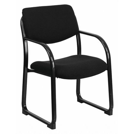FLASH FURNITURE Executive Side Reception Chair, 20"L34"H, Curved, FabricSeat, ContemporarySeries BT-508-BK-GG