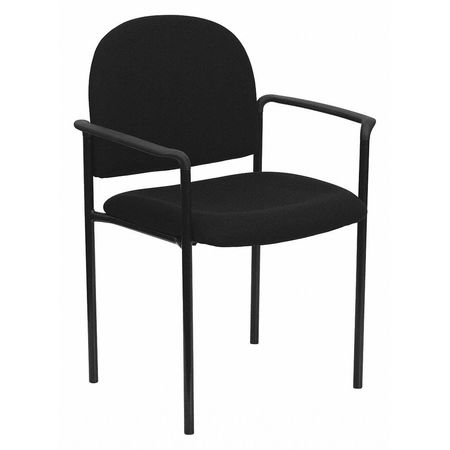 FLASH FURNITURE Black Fabric Stack Chair BT-516-1-BK-GG