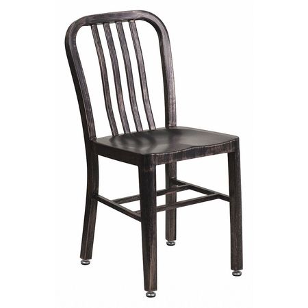 Flash Furniture Gael Commercial Grade Black-Antique Gold Metal Indoor-Outdoor Chair CH-61200-18-BQ-GG