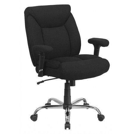 FLASH FURNITURE BlackTask Office Chair, 29"L42-3/4"H, Adjustable Padded, FabricSeat, HerculesSeries GO-2073F-GG