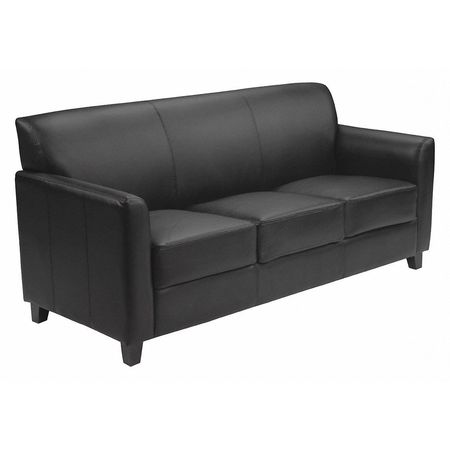 Flash Furniture Sofa, 29" x 32-1/4", Upholstery Color: Black BT-827-3-BK-GG