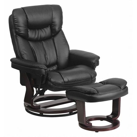 Flash Furniture Black LeatherSoft Swivel Recliner & Curved Ottoman BT-7821-BK-GG