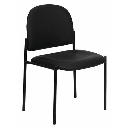 FLASH FURNITURE Black Vinyl Stack Chair BT-515-1-VINYL-GG