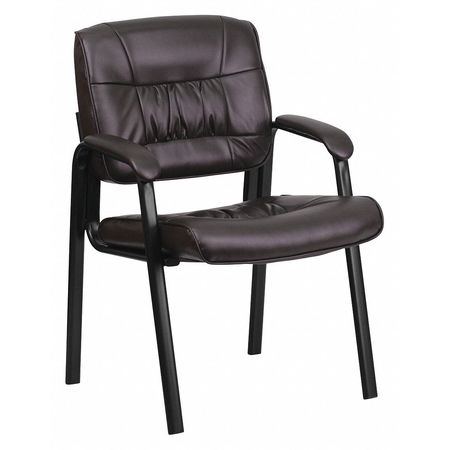 Flash Furniture Side Reception Chair, 26"L36"H, Padded, LeatherSeat, ContemporarySeries BT-1404-BN-GG