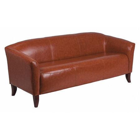 Flash Furniture Cognac Leather Sofa, 29" x 29" 111-3-CG-GG