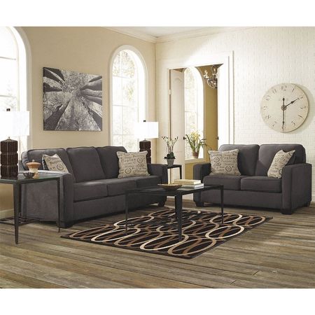 Flash Furniture Living Room Set, 37-1/2" x 38", Upholstery Color: Charcoal FSD-1669SET-CH-GG