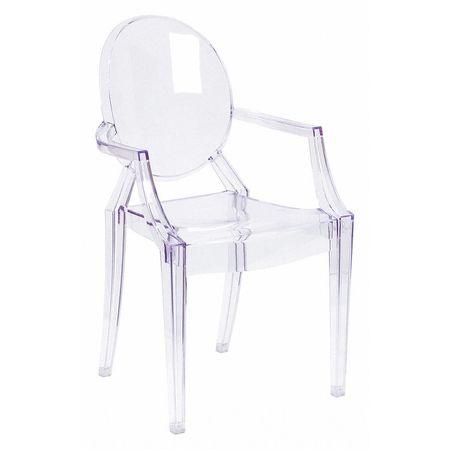 FLASH FURNITURE Shirley Ghost Chair with Arms in Transparent Crystal FH-124-APC-CLR-GG