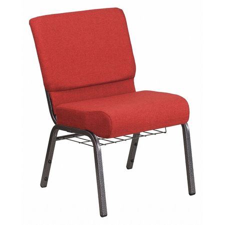 Flash Furniture Church Chair, 25"L33"H, FabricSeat, HerculesSeries FD-CH0221-4-SV-RED-BAS-GG