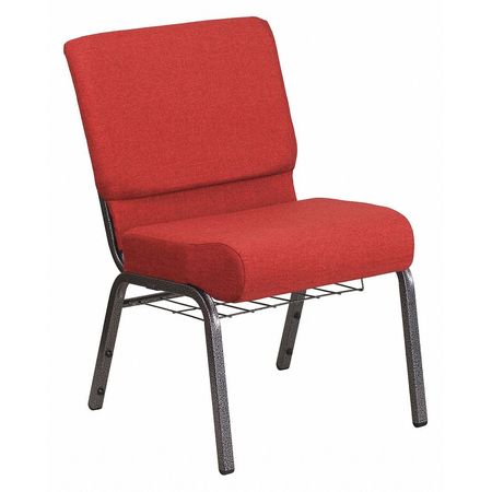 FLASH FURNITURE Church Chair, 25"L33"H, FabricSeat, HerculesSeries FD-CH0221-4-SV-RED-BAS-GG