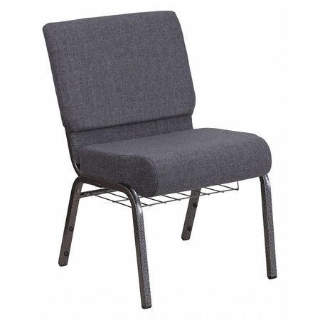 Flash Furniture Church Chair, 25"L33"H, FabricSeat, HerculesSeries FD-CH0221-4-SV-DKGY-BAS-GG