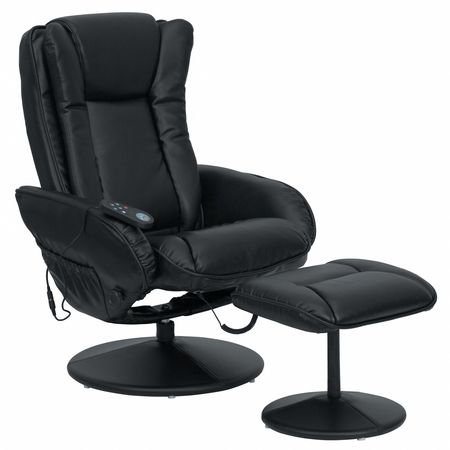 Flash Furniture Black LeatherSoft Massaging Recliner w/Side Pocket BT-7672-MASSAGE-BK-GG