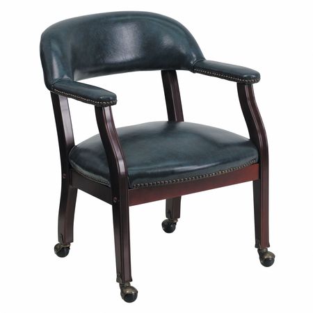 Flash Furniture Luxurious Conference Chair, 27"L31-1/2"H, Upholstered Straight, VinylSeat, TraditionalSeries B-Z100-NAVY-GG
