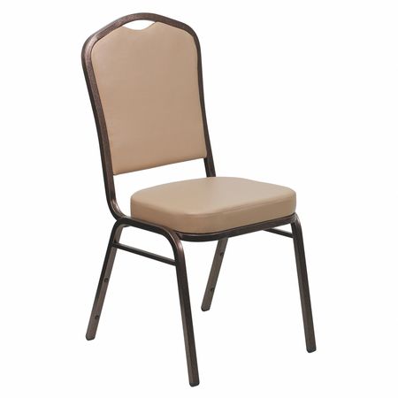 FLASH FURNITURE TanBanquet Chair, 20-1/4"L38"H, VinylSeat, HerculesSeries FD-C01-COPPER-TN-VY-GG