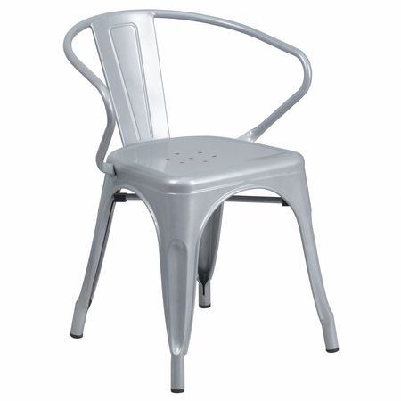 FLASH FURNITURE Chair, 19"L27-3/4"H, Integrated, ContemporarySeries CH-31270-SIL-GG
