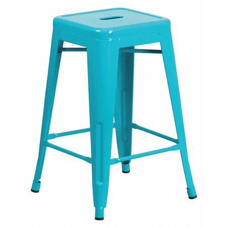 FLASH FURNITURE 24" High Backless Teal-Blue Counter Height Stool ET-BT3503-24-CB-GG