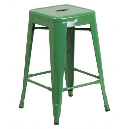 Flash Furniture 24" High Backless Green Metal Counter Height Stool CH-31320-24-GN-GG