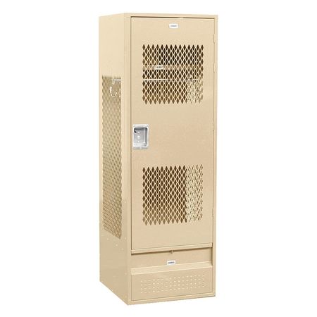 SALSBURY INDUSTRIES Gear Locker, 24Wx72Hx24D, Vented Door, Tan 72024TN-U