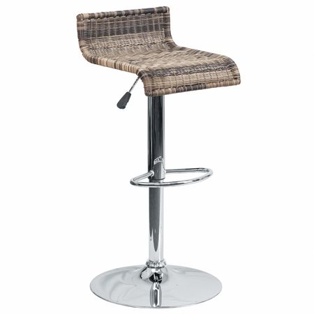 FLASH FURNITURE Wicker Adjustable Height Stool, Frame Material: Metal DS-712-GG