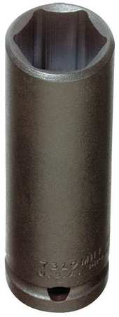 Proto 1/2 in Drive Impact Socket 24 mm Size, Deep Socket, black oxide J7324MHT