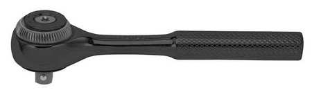 Proto 1/4" Drive 72 Geared Teeth Round Head Style Hand Ratchet, 4-1/2" L, Black Oxide Finish J4752FBL