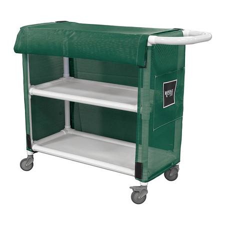 ROYAL BASKET TRUCKS PVC Linen Cart, 32", 2 Shelf, Green G32-EEX-L2A-3ULN