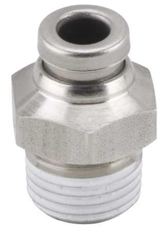 SMC 1/8" x 1/4" Tube x R(PT) SS Male Adapter KQG2H06-01S