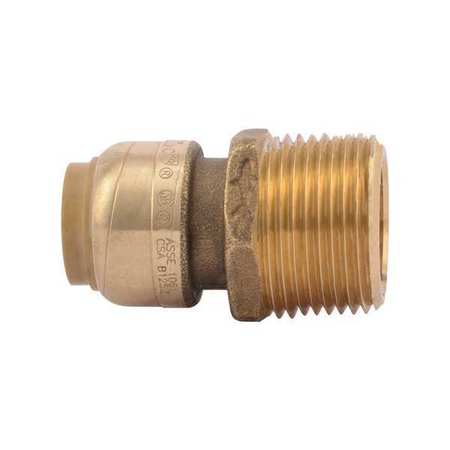 SHARKBITE Male Reducing Adapter, 1/2 in Tube Size, Brass, Brass U116LF