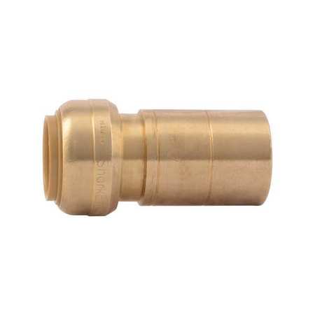 Sharkbite Push-to-Connect Fitting Reducer, 1 in x 3/4 in Tube Size, Brass, Brass U724LF