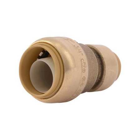 Sharkbite Push-to-Connect Reducing Coupling, 3/4 in x 1/2 in Tube Size, Brass, Brass U058LF