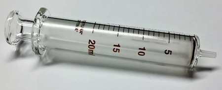 FORTUNA Reusable Glass Syringe, Glass Luer, 20 mL 7.102-41